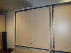 BLAHA Aktenschrank oben, blaue Kante, Maße: ca. L 120 x H 110 x T 42 cm, 3 Ordnerhöhen BLAHA Aktenschrank oben, blaue Kante, Maße: ca. L 120 x H 110 x T 42 cm, 3 Ordnerhöhen