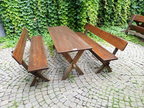 2 Stk. Gartentisch Garnituren, Tisch 200x63cm, Bänke 200cm 2 Stk. Gartentisch Garnituren, Tisch 200x63cm, Bänke 200cm