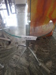 Glas-Besprechungstisch ca. DM 50 cm, H 62 cm Glas-Besprechungstisch ca. DM 50 cm, H 62 cm