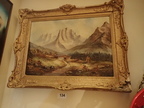 Wandbild gerahmt, Landschaftsmotiv, Bilderrahmen rechts beschädigt 87 x 70 cm Wandbild gerahmt, Landschaftsmotiv, Bilderrahmen rechts beschädigt 87 x 70 cm