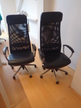 2 Stück Bürodrehstühle schwarz mit Armlehne 2 Stück Bürodrehstühle schwarz mit Armlehne