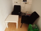 2 Besprechungstühle schwarz mit Beistelltisch 2 Besprechungstühle schwarz mit Beistelltisch