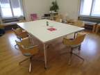 Besprechungstischgruppe 3 Stk. Rolltische weiss Besprechungstischgruppe 3 Stk. Rolltische weiss