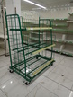 Verkaufsregal in mobiler Ausführung mit Gitterkörben mit 3 Fachebenen, ca. B 120 x T 78 x H 156 cm Verkaufsregal in mobiler Ausführung mit Gitterkörben mit 3 Fachebenen, ca. B 120 x T 78 x H 156 cm