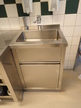 Edelstahl-Spülbecken mit Unterschrank ca. L 55 x T 50 x H 85 cm Edelstahl-Spülbecken mit Unterschrank ca. L 55 x T 50 x H 85 cm