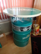 Motorex Tisch mit Fass-Styling Motorex Tisch mit Fass-Styling