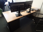 Schreibtisch-Winkelkombination ca. L 200 x B 80 - 120 cm + Anbauteil 60 x 60 cm Schreibtisch-Winkelkombination ca. L 200 x B 80 - 120 cm + Anbauteil 60 x 60 cm