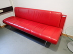 3Sitzer Couch in Leder, rot, ca. L 202 cm 3Sitzer Couch in Leder, rot, ca. L 202 cm