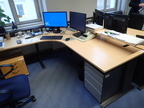 Schreibtisch-Winkelkombination ca. L 200 x B 80 - 120 cm + Anbauteil 80 x 60 cm Schreibtisch-Winkelkombination ca. L 200 x B 80 - 120 cm + Anbauteil 80 x 60 cm