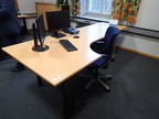 Schreibtisch-Winkelkombination ca. L 200 x B 80 - 120 cm + Anbauteil 80 x 80 cm Schreibtisch-Winkelkombination ca. L 200 x B 80 - 120 cm + Anbauteil 80 x 80 cm