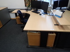 Schreibtisch-Winkelkombination ca. L 200 x B 80 - 120 cm + Anbauteil 60 x 60 cm Schreibtisch-Winkelkombination ca. L 200 x B 80 - 120 cm + Anbauteil 60 x 60 cm