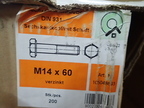Sechskantschrauben M 14 x 60 a 200 Stk. Sechskantschrauben M 14 x 60 a 200 Stk.