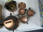 altes Teeset, ca. 70er Jahre, 6teilig mit Zuckerschale altes Teeset, ca. 70er Jahre, 6teilig mit Zuckerschale