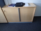 Blaha Aktenschrank blau-Ahorn, ca. B 120 x T 43 x H 78 cm, 2 Ordnerhöhen Blaha Aktenschrank blau-Ahorn, ca. B 120 x T 43 x H 78 cm, 2 Ordnerhöhen