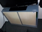 Blaha Aktenschrank blau-Ahorn, ca. B 120 x T 42 x H 85 cm, 2 Ordnerhöhen Blaha Aktenschrank blau-Ahorn, ca. B 120 x T 42 x H 85 cm, 2 Ordnerhöhen