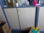 Blaha Aktenschrank blau-Ahorn, ca. B 120 x T 42 x H 120 cm, 3 Ordnerhöhen Blaha Aktenschrank blau-Ahorn, ca. B 120 x T 42 x H 120 cm, 3 Ordnerhöhen