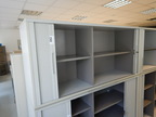 Werkstätten-Archivschrank Fab. K & N, mit Schiebetüren ca. L 160 x T 43 x H 75 cm, 2 Ordnerhöhen Werkstätten-Archivschrank Fab. K & N, mit Schiebetüren ca. L 160 x T 43 x H 75 cm, 2 Ordnerhöhen