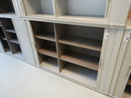 Werkstätten-Archivschrank Fab. K & N, mit Schiebetüren ca. L 160 x T 43 x H 110 cm, 3 Ordnerhöhen Werkstätten-Archivschrank Fab. K & N, mit Schiebetüren ca. L 160 x T 43 x H 110 cm, 3 Ordnerhöhen
