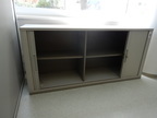 Werkstätten-Archivschrank Fab. K & N, mit Schiebetüren ca. L 160 x T 43 x H 75 cm, 2 Ordnerhöhen Werkstätten-Archivschrank Fab. K & N, mit Schiebetüren ca. L 160 x T 43 x H 75 cm, 2 Ordnerhöhen