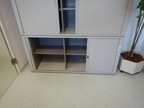 Werkstätten-Archivschrank Fab. K & N, mit Schiebetüren ca. L 160 x T 43 x H 75 cm, 2 Ordnerhöhen Werkstätten-Archivschrank Fab. K & N, mit Schiebetüren ca. L 160 x T 43 x H 75 cm, 2 Ordnerhöhen