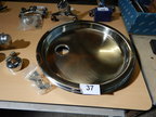 2 Stk. Edelstahl Waschbecken 44 cm DM, H: 4 cm 2 Stk. Edelstahl Waschbecken 44 cm DM, H: 4 cm