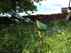 Pfau am Stab 49576 ca 58x23x137 cm Pfau am Stab 49576 ca 58x23x137 cm