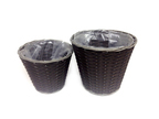 Korb Polyrattan 2er 7656 ca. 19x27x30 cm Korb Polyrattan 2er 7656 ca. 19x27x30 cm