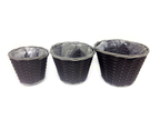 Pflanzkörbe Polyrattan 7652 3er Set ca. 17x18x25 cm Pflanzkörbe Polyrattan 7652 3er Set ca. 17x18x25 cm