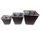 Pflanzkorb Polyrattan 3er Set 7657 ca 18x24x27 cm Pflanzkorb Polyrattan 3er Set 7657 ca 18x24x27 cm