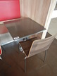 Gastrotisch ca. 60x60 cm - 1 brauner Stuhl Gastrotisch ca. 60x60 cm - 1 brauner Stuhl