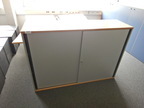 Bene Aktenschrank, 160x110x43cm, grau-buche Bene Aktenschrank, 160x110x43cm, grau-buche
