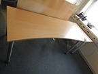 Bene Schreibtisch mit Anbau, buche, 230x80cm Bene Schreibtisch mit Anbau, buche, 230x80cm