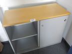 Aktenschrank, grau-buche, 100x43x73cm Aktenschrank, grau-buche, 100x43x73cm
