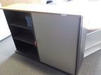 Aktenschrank, grau-buche, 160x43x110cm Aktenschrank, grau-buche, 160x43x110cm