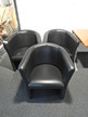 3 Stk. Sofas, Kunstleder, schwarz 3 Stk. Sofas, Kunstleder, schwarz