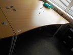 Bene Schreibtisch mit Anbau, buche, 230x90cm Bene Schreibtisch mit Anbau, buche, 230x90cm