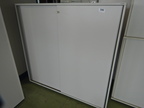 Aktenschrank mit Schiebetüren grau ca. 160x155 cm 4 Ordnerhöhen Aktenschrank mit Schiebetüren grau ca. 160x155 cm 4 Ordnerhöhen