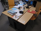 3-teilige Schreibtisch-Winkelkombination ca.140-50-100 x 80 cm - Anbauboard ca. 140x30 cm 3-teilige Schreibtisch-Winkelkombination ca.140-50-100 x 80 cm - Anbauboard ca. 140x30 cm