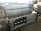 Edelstahl Wärmeschrank mit Schiebetüren und Bain Maire, ca. 205x70x150cm Edelstahl Wärmeschrank mit Schiebetüren und Bain Maire, ca. 205x70x150cm
