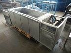 Edelstahl Küchenmodul mit Aggregat, 2 Doppeltüren, ca. 210x68x72cm, mit Bain Marie Edelstahl Küchenmodul mit Aggregat, 2 Doppeltüren, ca. 210x68x72cm, mit Bain Marie