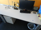 Doppel - Arbeitstischmodul ca. 160x160cm mit Trennwand, Maße pro Arbeitsplatz ca. 160x80cm (Typ A) Doppel - Arbeitstischmodul ca. 160x160cm mit Trennwand, Maße pro Arbeitsplatz ca. 160x80cm (Typ A)