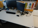 Doppel - Arbeitstischmodul ca. 160x160cm mit Trennwand, Maße pro Arbeitsplatz ca. 160x80cm (Typ A) Doppel - Arbeitstischmodul ca. 160x160cm mit Trennwand, Maße pro Arbeitsplatz ca. 160x80cm (Typ A)