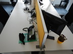 Doppel - Arbeitstischmodul ca. 160x160cm mit Trennwand, Maße pro Arbeitsplatz ca. 160x80cm (Typ A) Doppel - Arbeitstischmodul ca. 160x160cm mit Trennwand, Maße pro Arbeitsplatz ca. 160x80cm (Typ A)