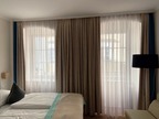 Verdunkelungsvorhänge für 1 Zimmer, blau-beige Verdunkelungsvorhänge für 1 Zimmer, blau-beige