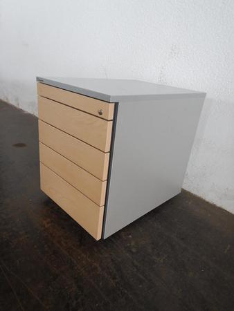 Rollcontainer, ahorn/silber, ca. 60x43x59cm