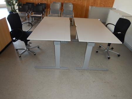 Büroschreibtisch 160 x 80 cm mit Kurbel höhenverstellbar Büroschreibtisch 160 x 80 cm mit Kurbel höhenverstellbar