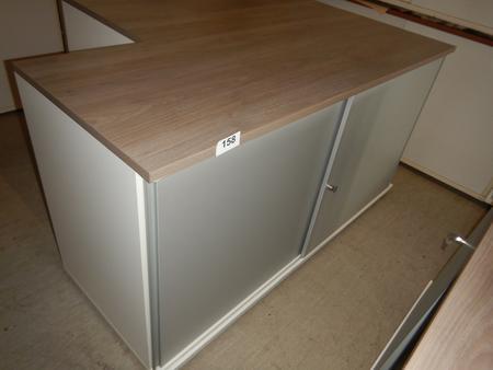 BENE Aktenschrank ca. 160x60x84 cm Front silber- Deckplatte Nuss