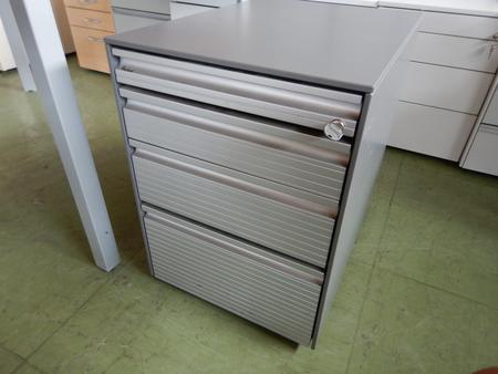 BENE Rollcontainer silber/anthrazit mit Schubladen ca. 45/60/60 cm BENE Rollcontainer silber/anthrazit mit Schubladen ca. 45/60/60 cm