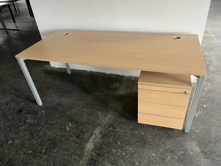 BLAHA Schreibtisch ca. 160x80 cm mit Rollcontainer