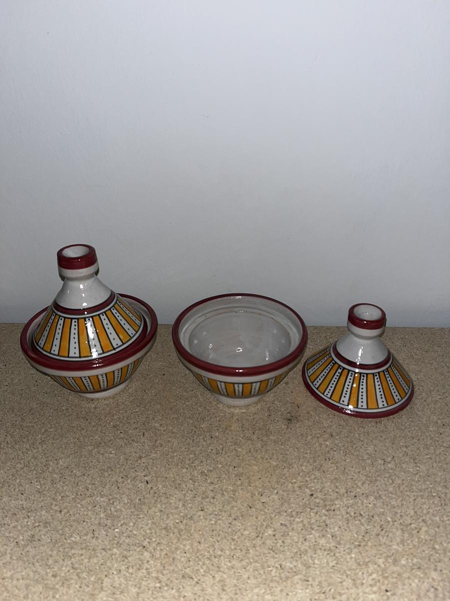 2x Keramik Tagine Rot